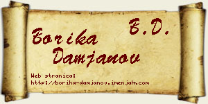 Borika Damjanov vizit kartica